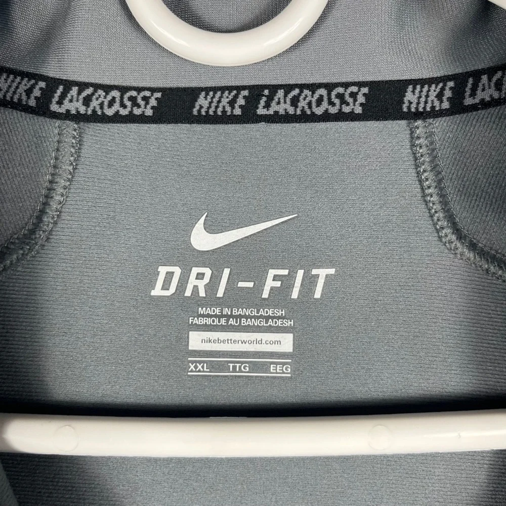 Nike Lacrosse Quarter Zip‎ Pullover Mens XXL Gray Dri-FIT Athletic Top